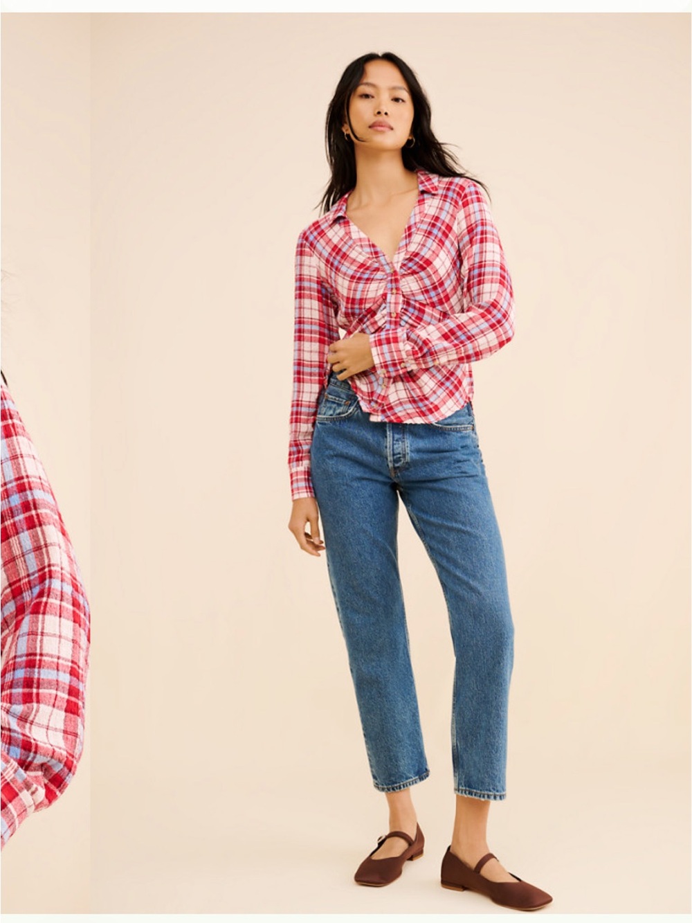 PILCRO Ruched Collared Blouse - Picture 5 of 6